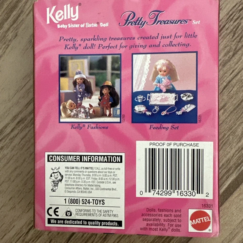 Vtg 1996 Mattel Kelly ‎ Barbie Pretty Treasures Feeding Set 16331